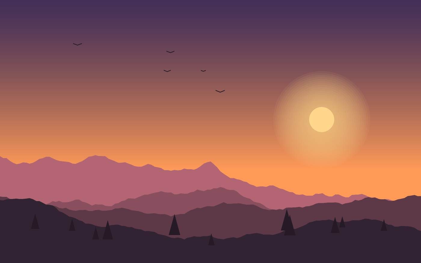 Ilustração de uma paisagem